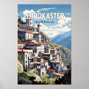 Gjirokaster Albanië Reis Kunst Vintage Poster