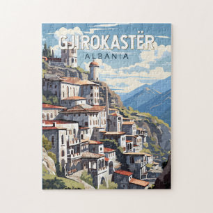 Gjirokaster Albanië Travel Art Vintage Legpuzzel