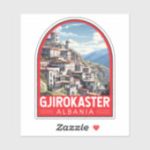 Gjirokaster Albanië Travel Art Vintage Sticker (Vel)