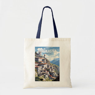 Gjirokaster Albanië Travel Art Vintage Tote Bag