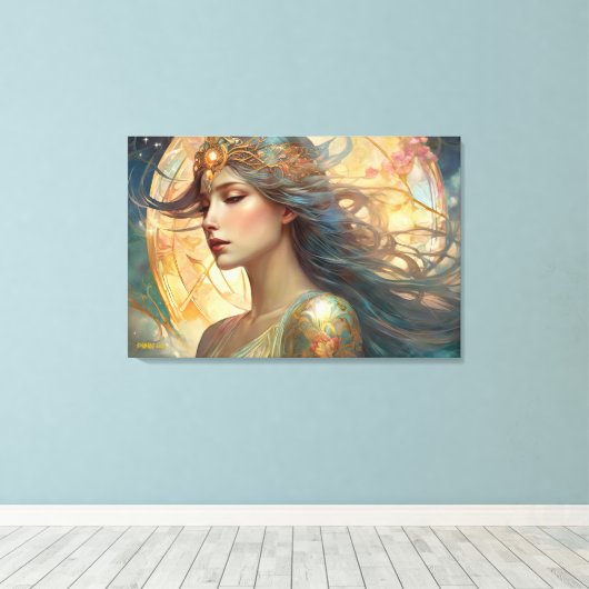 GK_24004, Art Nouveau stijl Canvas Afdruk (Insitu (Houten vloer))