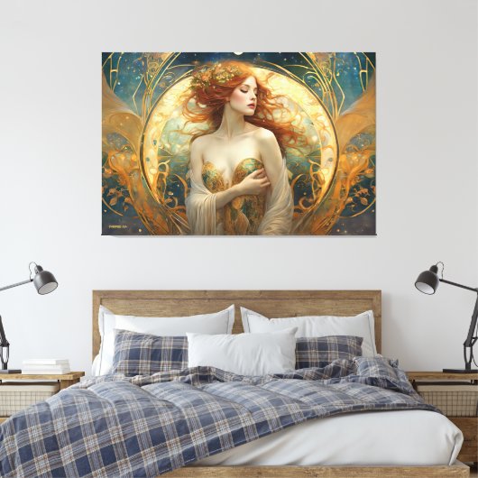 GK_24005, Art Nouveau stijl Canvas Afdruk (Insitu (Slaapkamer))