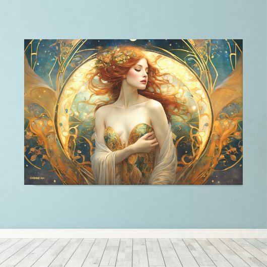 GK_24005, Art Nouveau stijl Canvas Afdruk (Insitu (Houten vloer))