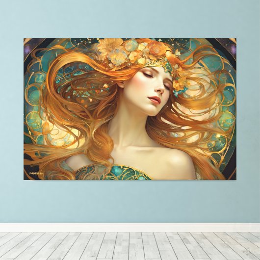 GK_24006, Art Nouveau stijl Canvas Afdruk (Insitu (Houten vloer))