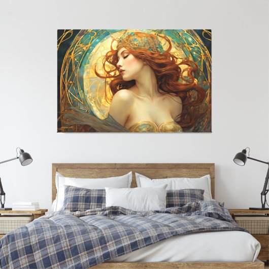 GK_24009, Art Nouveau stijl Canvas Afdruk (Insitu (Slaapkamer))