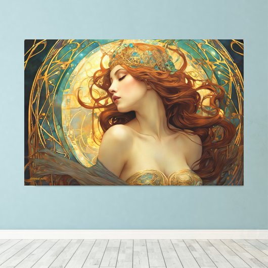 GK_24009, Art Nouveau stijl Canvas Afdruk (Insitu (Houten vloer))