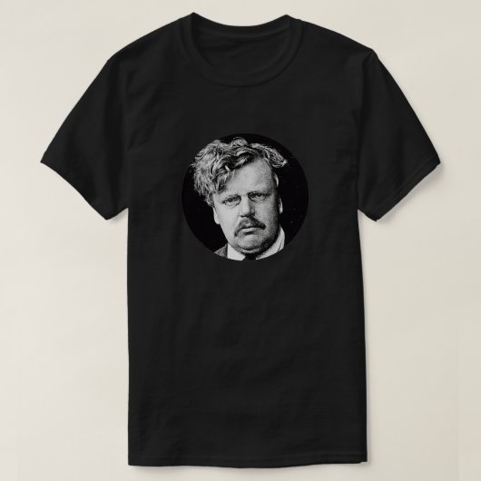 GK Chesterton Black en White Portret T-shirt (Design voorkant)