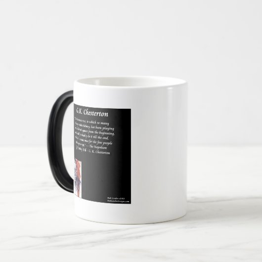GK Chesterton & Open Book Line Magische Mok (Voorkant links)
