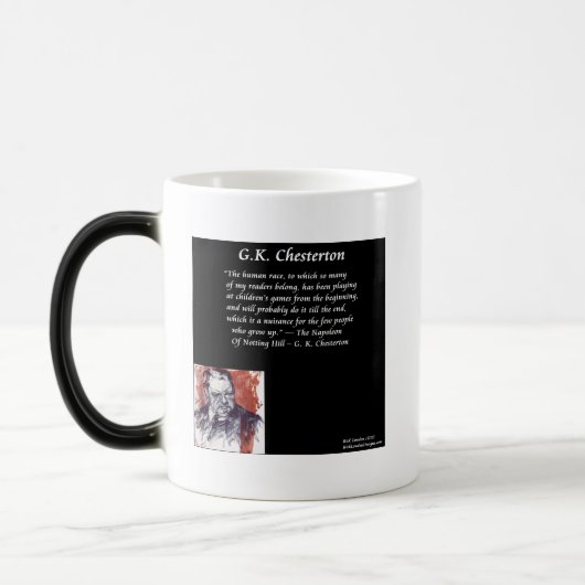 GK Chesterton & Open Book Line Magische Mok (Links)