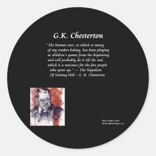 GK Chesterton & Openingsboeklijn Ronde Sticker