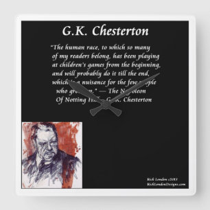 GK Chesterton Vierkante Wandklok