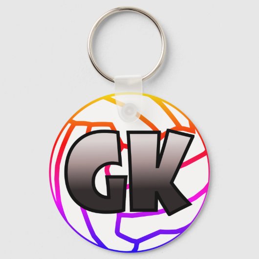 GK Goal Keeper Netball Player Position Sleutelhanger (Voorkant)