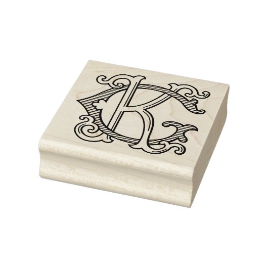 GK Monogram KG Monogram Rubber Ink Stamp Rubberstempel (Stempel)