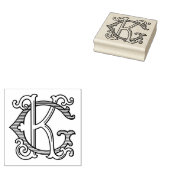 GK Monogram KG Monogram Rubber Ink Stamp Rubberstempel (Gestempeld)