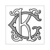 GK Monogram KG Monogram Rubber Ink Stamp Rubberstempel (Afrduk)