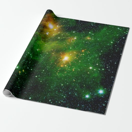 GL490 Green Gas Cloud Nebula - NASA Space Photo Cadeaupapier (Uitgerold)