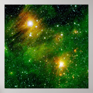 GL490 Groen Gaswolknevel - NASA ruimtefoto Poster