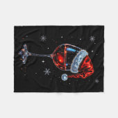 Gl Of Red Wine Santa Hat Christmas 2025 Women Men  Fleece Deken (Voorkant (Horizontaal))