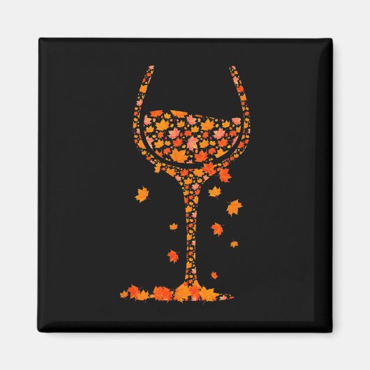 GL van Wine Maple Leaf Autumn Herfst Funny Drink W Magneet (Voorkant)