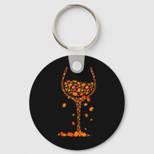 GL van Wine Maple Leaf Autumn Herfst Funny Drink W Sleutelhanger