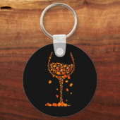 GL van Wine Maple Leaf Autumn Herfst Funny Drink W Sleutelhanger (Voorkant)