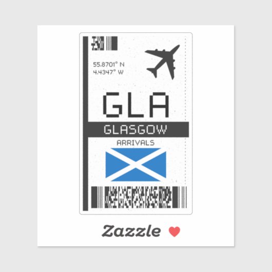 GLA Glasgow-instapkaart - Scotland Travel Sticker (Vel)