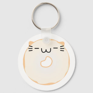 Glaasde Cat Donut Sleutelhanger