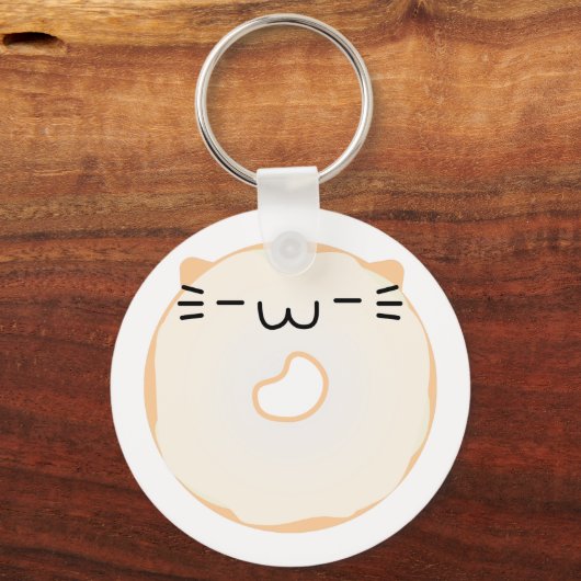 Glaasde Cat Donut Sleutelhanger (Voorkant)