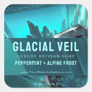 Glaciaal Turquoise Blauw Ambachtsproduct Label