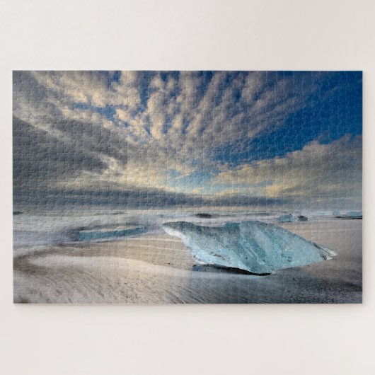 Glacial Blue Ice op het strand van Jokulsarlon in  Legpuzzel (Horizontaal)