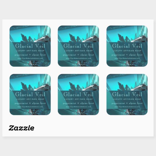 Glacial Crystal Turquoise Frozen Product Label (Vel)
