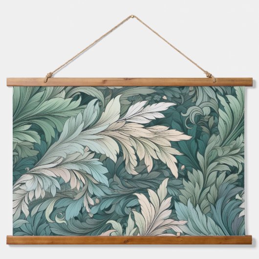 Glacial Flora Symphony Winter Botanical Hangend Wandkleed (Voorkant)