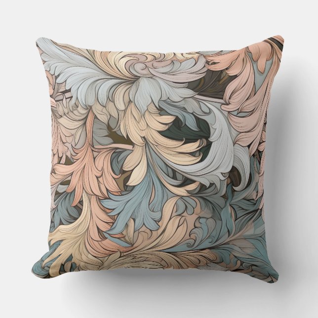 Glacial Flora Symphony Winter Botanical Kussen (Voorkant)