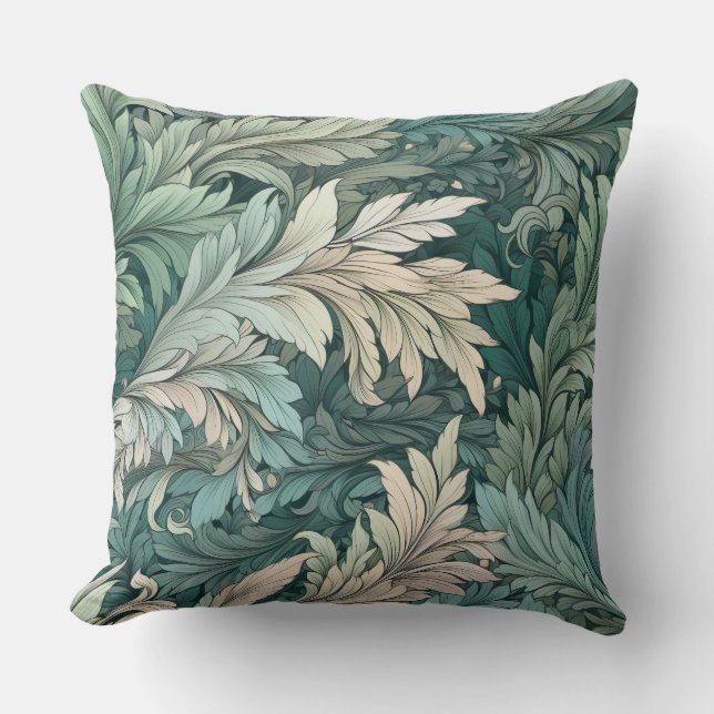 Glacial Flora Symphony Winter Botanical Kussen (Voorkant)