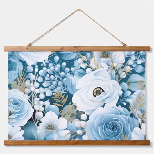 Glacial Garden Winter Botanical Hangend Wandkleed (Voorkant)