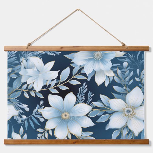 Glacial Garden Winter Botanical Hangend Wandkleed (Voorkant)