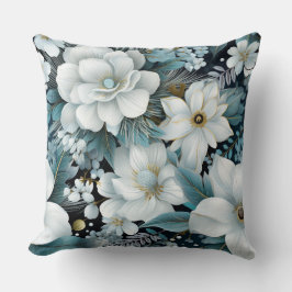 Glacial Garden Winter Botanical Kussen