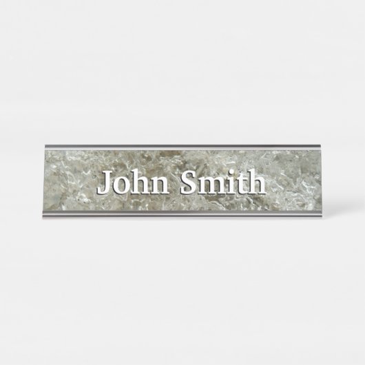 Glacial Ice Abstracte Natuur Textuur Bureau Naambordje (Voorkant)