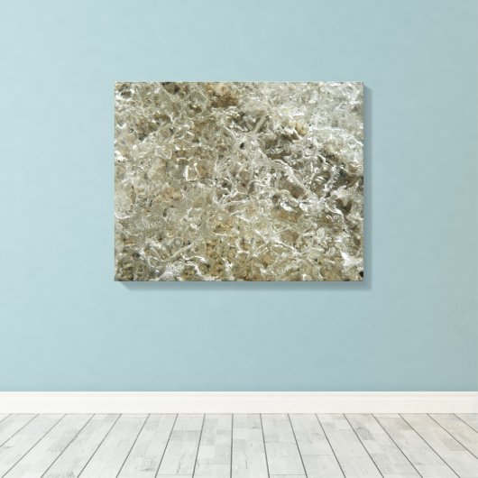 Glacial Ice Abstracte Natuur Textuur Canvas Afdruk (Insitu (Houten vloer))