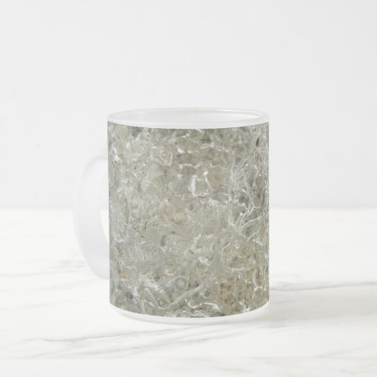Glacial Ice Abstracte Natuur Textuur Matglas Koffiemok (Voorkant links)