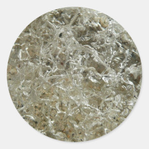 Glacial Ice Abstracte Natuur Textuur Ronde Sticker