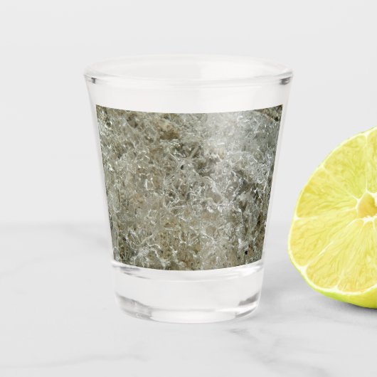 Glacial Ice Abstracte Natuur Textuur Shot Glas (Voorkant)