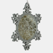 Glacial Ice Abstracte Natuur Textuur Tin Sneeuwvlok Ornament (Links)