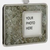 Glacial Ice Abstracte Natuur Textuur Verzilverd Omlijst Ornament (Rechts)