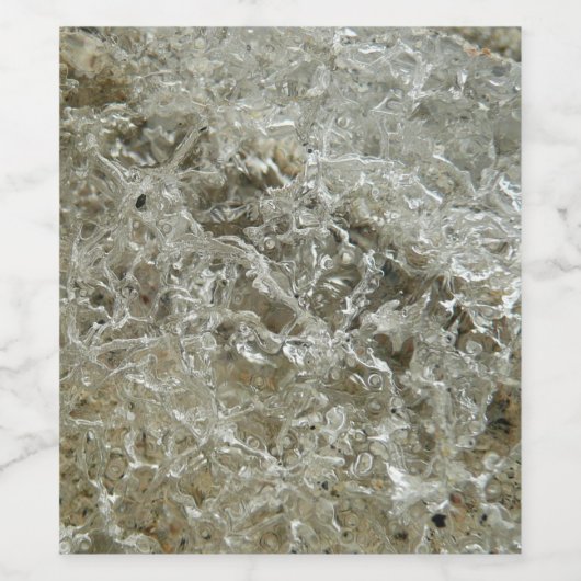 Glacial Ice Abstracte Natuur Textuur Wijn Etiket (Enkel label)
