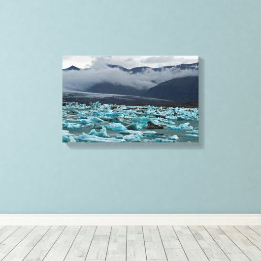 Glacial Lake Jokulsarlon - IJsland Canvas Afdruk (Insitu (Houten vloer))
