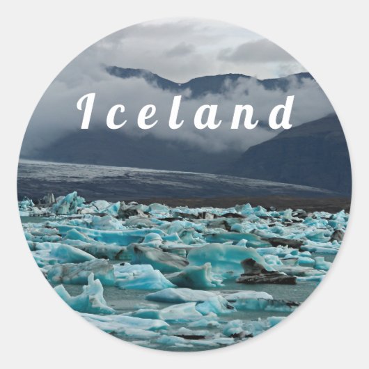 Glacial Lake Jokulsarlon - IJsland Ronde Sticker (Voorkant)