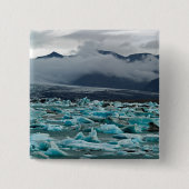 Glacial Lake Jokulsarlon - IJsland Vierkante Button 5,1 Cm (Voorkant)