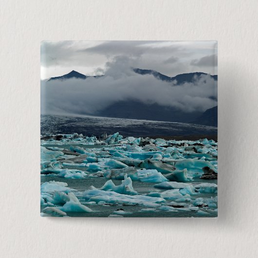 Glacial Lake Jokulsarlon - IJsland Vierkante Button 5,1 Cm (Voorkant)