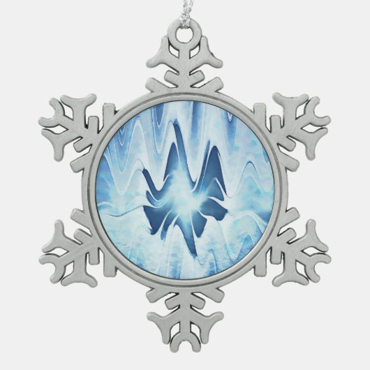 Glacial Lake Tin Sneeuwvlok Ornament (Voorkant)